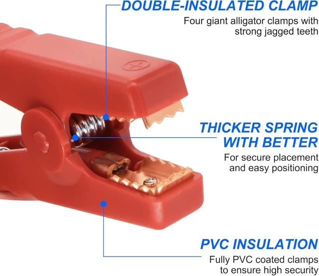Alt view image 3 of 7 - XMSJSIY Battery Jumper Cable Clamps 100A 10AWG - 0.6M/1.9FT