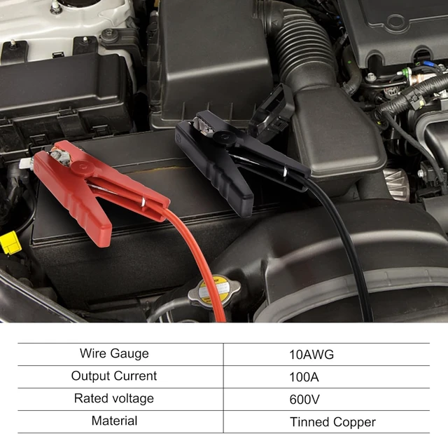 Alt view image 6 of 7 - XMSJSIY Battery Jumper Cable Clamps 100A 10AWG - 0.6M/1.9FT
