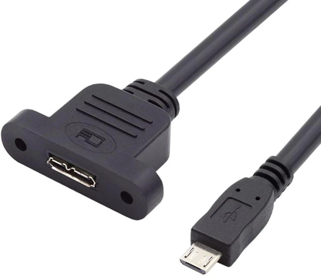 Main image of chenyang USB 3.0 Micro-B Female Screw Mount Type to Micro USB 2.0 5Pin Male Extension Cable 480Mbps
