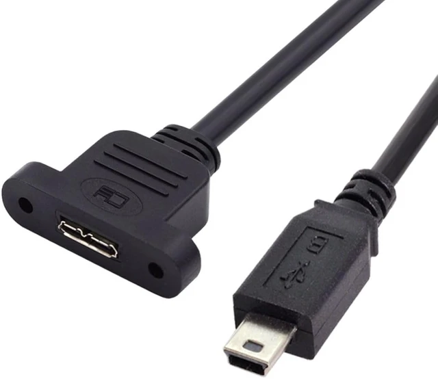 Alt view image 7 of 7 - chenyang USB 3.0 Micro-B Female Screw Mount Type to Micro USB 2.0 5Pin Male Extension Cable 480Mbps
