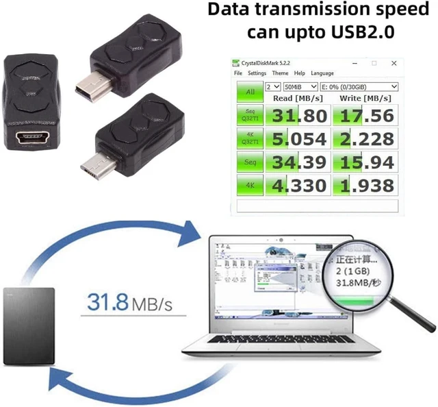 Alt view image 3 of 7 - chenyang USB 2.0 Connector Micro USB to Mini USB 5Pin Data Charge Converter Adapter 3Pcs/Set