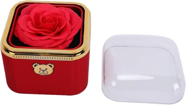 Alt view image 4 of 7 - LICAEVEY Surprise Ring Box Flip Jewelry Gift Box with Soap Rose