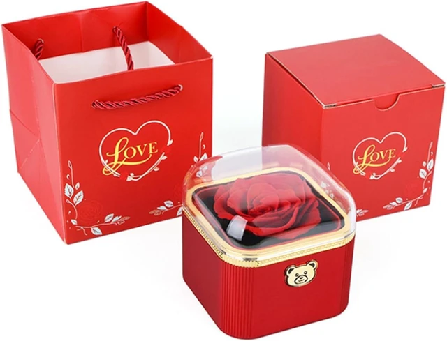 Alt view image 6 of 7 - LICAEVEY Surprise Ring Box Flip Jewelry Gift Box with Soap Rose