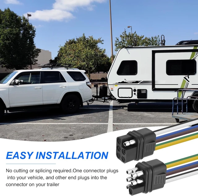 Alt view image 6 of 7 - XMSJSIY 6 Way Square Trailer Wire Adapter Extension Cable-1M/3.2FT