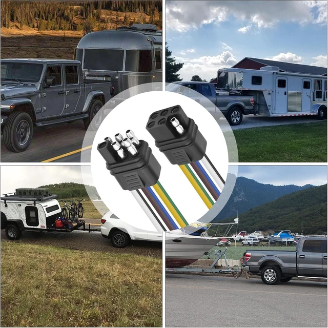 Alt view image 7 of 7 - XMSJSIY 6 Way Square Trailer Wire Adapter Extension Cable-1M/3.2FT