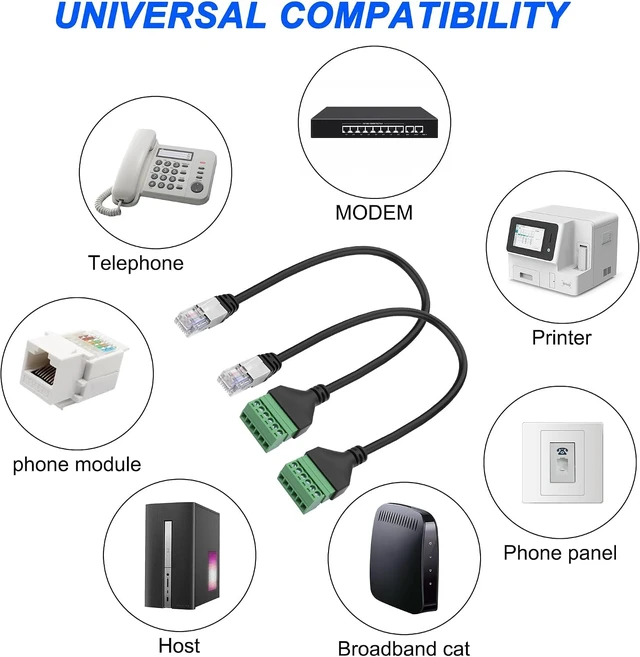 Alt view image 7 of 7 - XMSJSIY RJ12 Screw Terminal RJ12 6P6C to 6 Pin Solderless Connector-2PCS