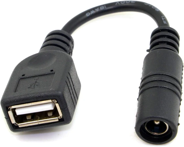 Alt view image 7 of 7 - cablecc USB 2.0 A Type Male to Right Angled 90 Degree 5.5 x 2.5mm DC 5V Power Plug Barrel Connector Charge Cable