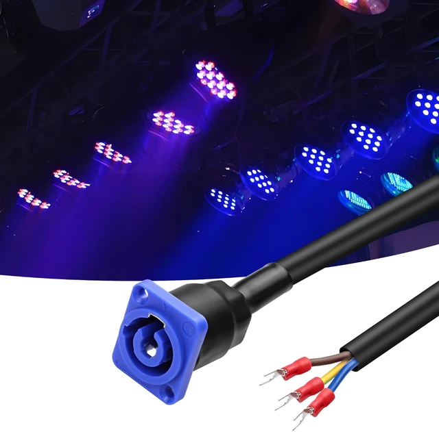 Alt view image 7 of 7 - XMSJSIY PowerCon Input Female PanelMount to Y Spade Plug Cord 20A/250V 3Pin