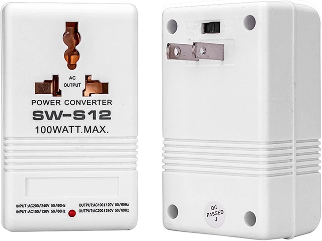 Alt view image 3 of 7 - LICAEVEY Power Converter 100W, Travel Voltage Converter with Dual Channel, 2 Way International Power Adapter for Home Appliances, 50W Load 55-60Hz Stable, Lightweight White (US Plug)