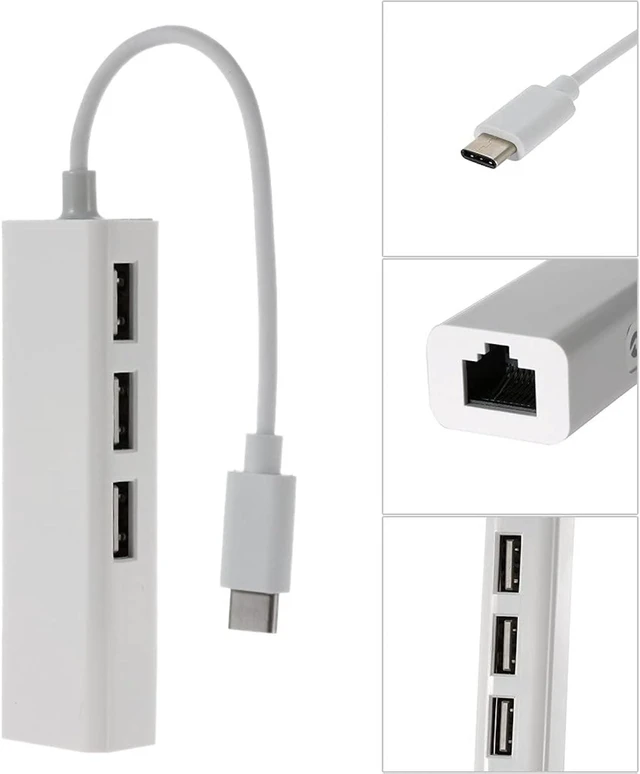 Alt view image 7 of 7 - Chenyang CY USB 3.1 Type C USB-C to Multiple 3 Ports Hub with Ethernet Network LAN Adapter 100Mbps
