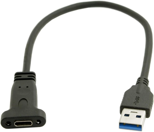 Main image of chenyang CY USB C Cable,USB 3.0 Type A Male to Type C Female Data Cable 20cm with Panel Mount Screw Hole