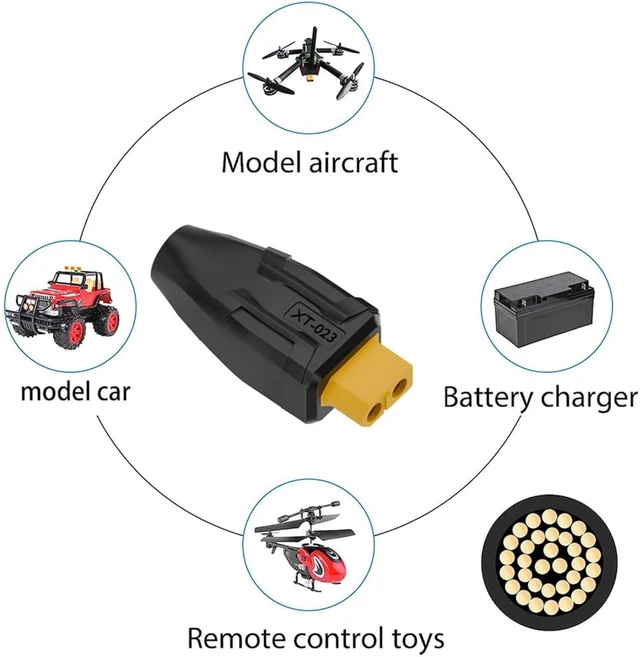 Alt view image 7 of 7 - cablecc Adapter XT60 Female SC100 Protocol to DC 5.5x2.5mm Female Fast Charging Adapter for RC Lipo Battery Quadcopter Multicopter Aeromodelling
