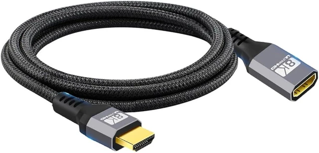 Main image of cablecc HDMI 2.1 Male to Female Extension Cable 8K 60hz/4K 120hz 48Gbs with Audio 3D HDMI-Ultra-HD Compatibility 30cm