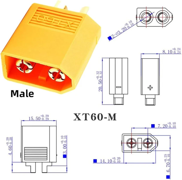 Alt view image 4 of 7 - cablecc Adapter XT60 Male SC100 Protocol to XT60 Male Fast Charging Adapter for RC Lipo Battery Quadcopter Multicopter Aeromodelling