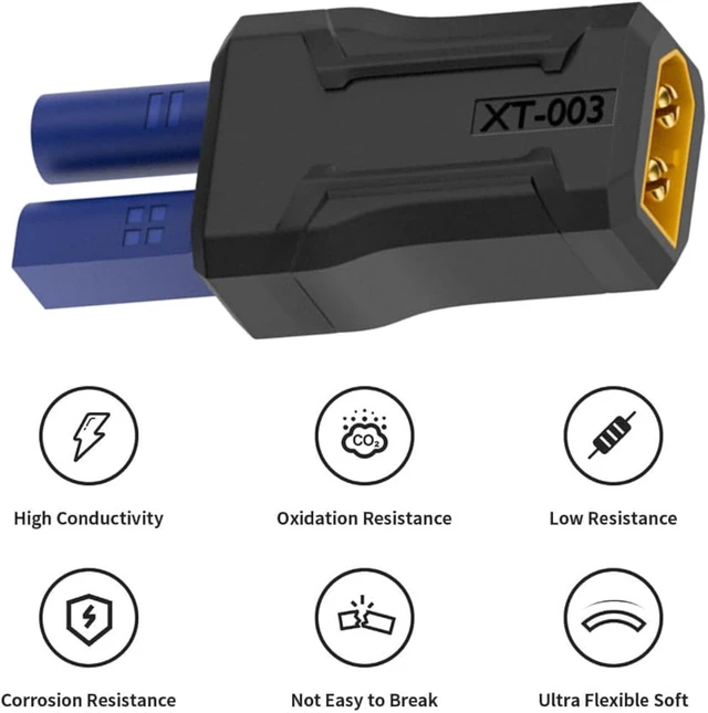 Alt view image 5 of 7 - cablecc Adapter XT60 Male SC100 Protocol to EC5 Male Fast Charging Adapter for RC Lipo Battery Quadcopter Multicopter Aeromodelling