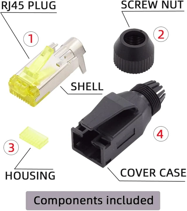 Alt view image 4 of 7 - cablecc 2pcs/lot STP UTP Shield Cat6 RJ45 8P8C Plug Assembly Crimp Type for Industrial Network Ethernet Patch Cord