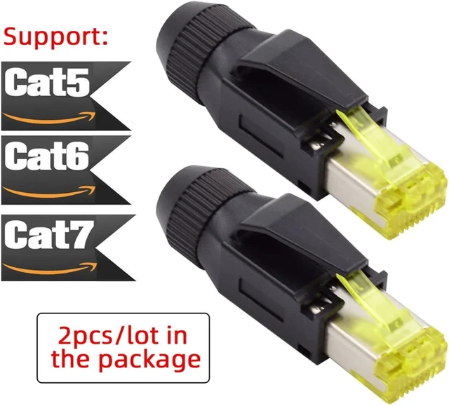 Alt view image 6 of 7 - cablecc 2pcs/lot STP UTP Shield Cat6 RJ45 8P8C Plug Assembly Crimp Type for Industrial Network Ethernet Patch Cord