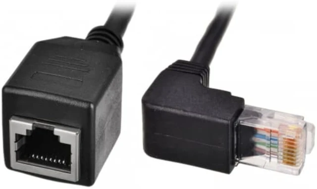 Alt view image 6 of 7 - chenyang CY Down Angled 90 Degree 8P8C FTP STP UTP Cat 5e Male to Female LAN Ethernet Network Extension Cable 50cm