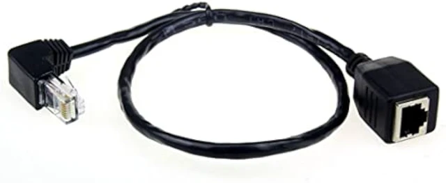 Alt view image 7 of 7 - chenyang CY Down Angled 90 Degree 8P8C FTP STP UTP Cat 5e Male to Female LAN Ethernet Network Extension Cable 50cm