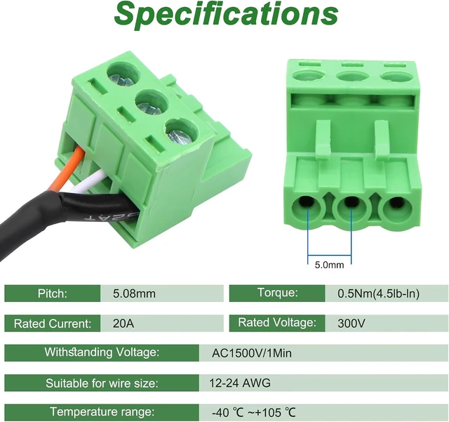 Alt view image 4 of 7 - XMSJSIY XLR to 3-pin Phoenix Cable XLR 3P Female to PHX3M NBKF/2EDG-5.08