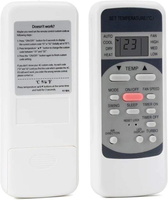 Alt view image 5 of 7 - Backlit Remote Control Replacement R51M/E for Midea Air Conditioner