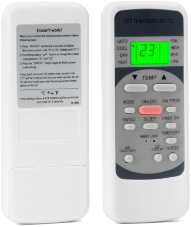 Alt view image 6 of 7 - Backlit Remote Control Replacement R51M/E for Midea Air Conditioner
