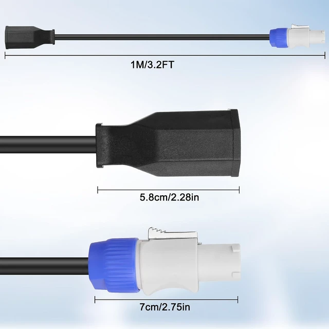 Alt view image 2 of 7 - XMSJSIY 3-Prong NEMA 5-15R to PowerCon Power Cable Cord 15A 125V 3 Pin