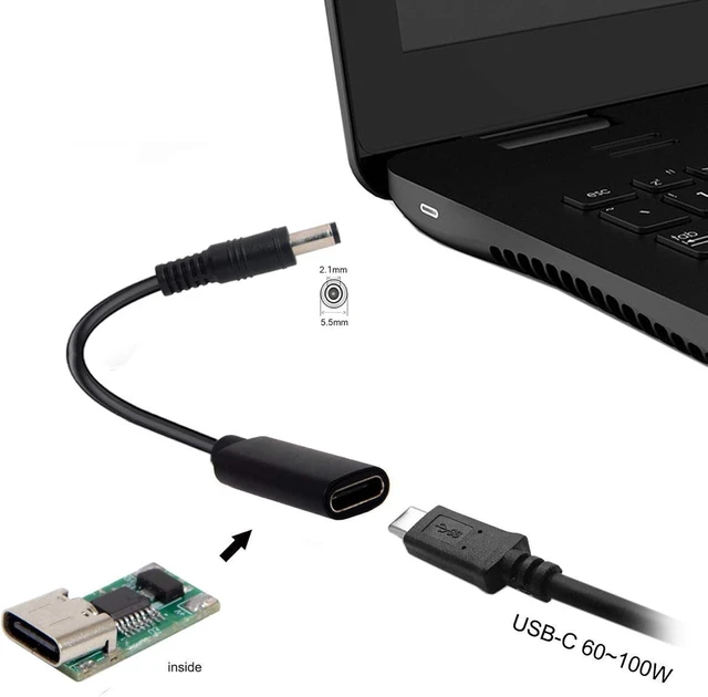 Alt view image 5 of 7 - cablecc Type C USB-C Female Input to DC 5.5x2.1mm Power PD Charge Cable fit for Laptop 18-20V