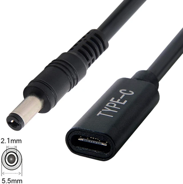 Alt view image 6 of 7 - cablecc Type C USB-C Female Input to DC 5.5x2.1mm Power PD Charge Cable fit for Laptop 18-20V