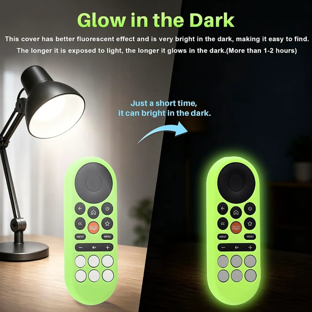 Alt view image 2 of 7 - Luminous Green Silicone Case for Vizio XRT281 XRT181 Smart TV Remote