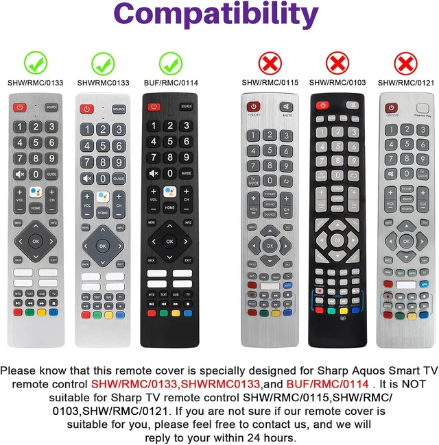 Alt view image 2 of 7 - Silicone Case ONLY for Sharp SHWRMC0133 SHW/RMC/0133 Remote Control