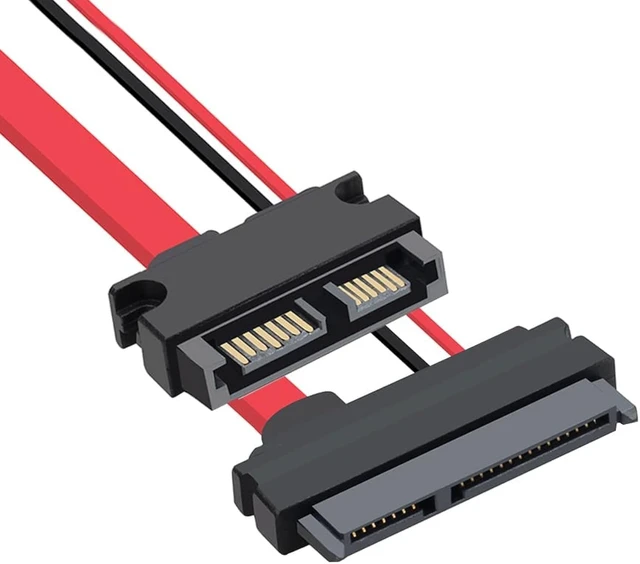 Alt view image 2 of 7 - Slimline Sata 13Pin Male to 22Pin Sata Female Cable Adapter Slimline Serial