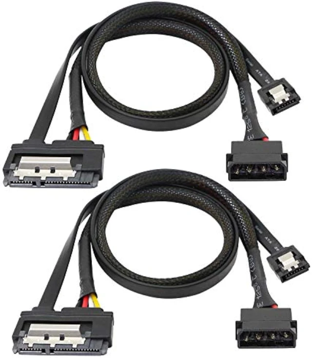 Alt view image 7 of 7 - SATA 6G Data Cable SATA Power2-In-1 Extension Cord LP4 IDE 4pin to SATA 15P