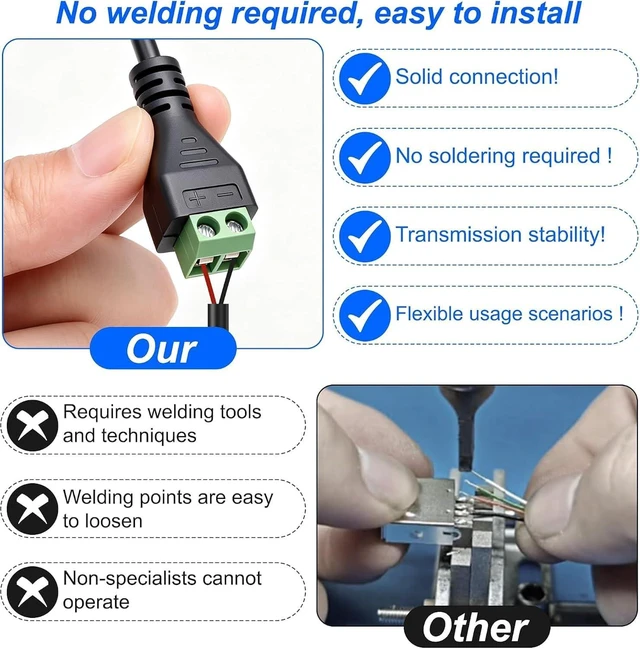 Alt view image 4 of 7 - XMSJSIY 2Pack XT60 Male to 2 Pin Solderless Screw Terminal Adapter Cable