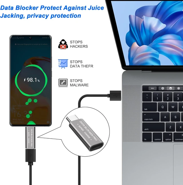 Alt view image 5 of 7 - XMSJSIY USB Type-C Data Blocker USB-C to C Mobile Phone Safe Fast Charging