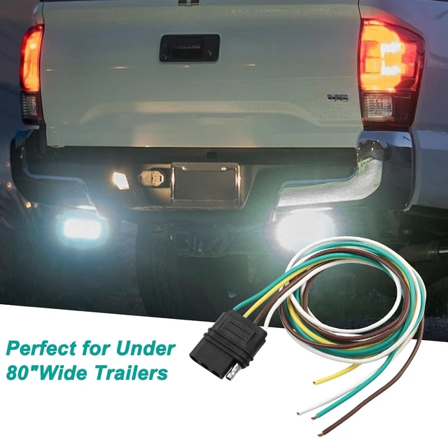Alt view image 6 of 7 - XMSJSIY 4 Way Trailer Harness Wire Connector 4 Pin Flat Plug Female Trailer