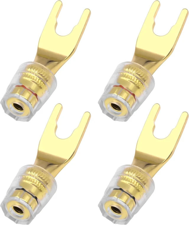 Main image of XMSJSIY Y Spade Plug 4mm Banana Female Plug Connector Black & Red U Fork