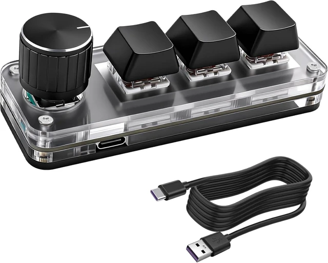 Main image of XMSJSIY Mini 3 Key Keypad Mechanical Keyboard One Handed Hot Key