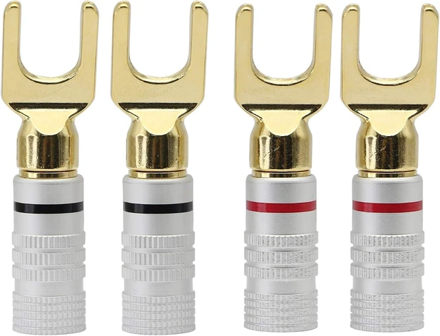 Main image of Y Spade Plug,Speaker Spade Connector Fork Spade Plug 45 Degree for Speaker