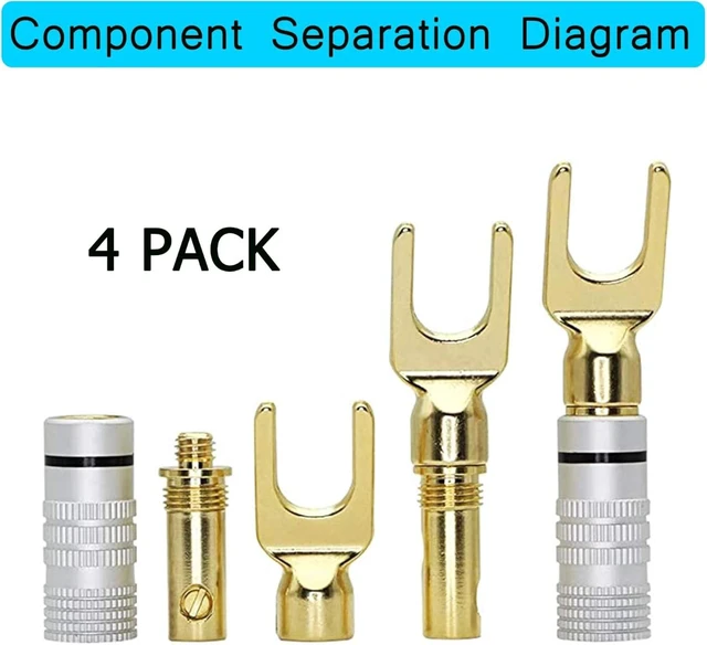 Alt view image 2 of 7 - Y Spade Plug,Speaker Spade Connector Fork Spade Plug 45 Degree for Speaker