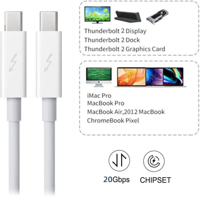 Alt view image 5 of 7 - chenyang Thunder-Bolt 2 Port to Thunder-Bolt 2 Male to Male Video Data Cable for Mac 2013 2014 2015 2.0M