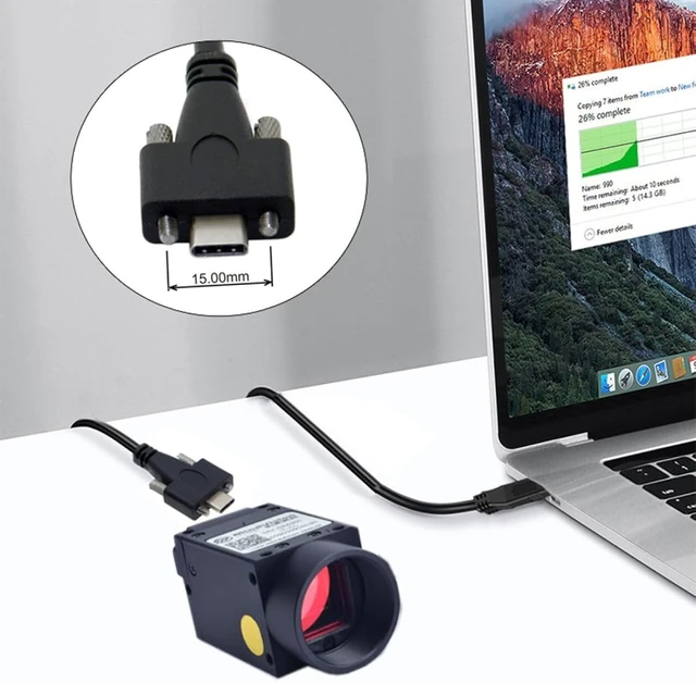 Alt view image 5 of 7 - chenyang USB 3.0 to USB C Dual Locking Connector Data Cable with Panel Mount Screw for Industrial Camera 3.0M