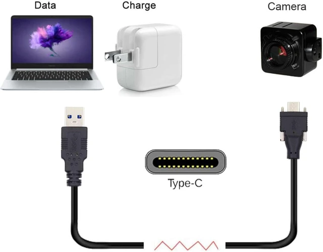 Alt view image 6 of 7 - chenyang USB 3.0 to USB C Dual Locking Connector Data Cable with Panel Mount Screw for Industrial Camera 3.0M