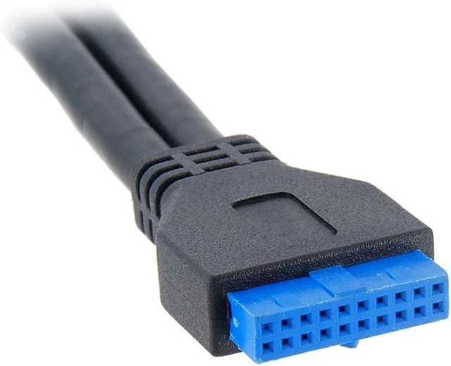 Alt view image 3 of 7 - chenyang USB 3.0 Front Panel Header 19/20Pin 1 Male to 2 USB 3.0 Female Panel Port Extension Cable 1.64ft with Panel Mount Screw