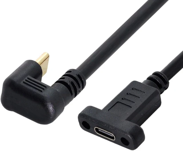 Main image of chenyang USB 3.1 Gen 2 10Gbps USB C Male to Female 180 Degree U Shape Angled Fast Charging Data Video Transfer Extension Cable with Panel Mount Hole 0.3M