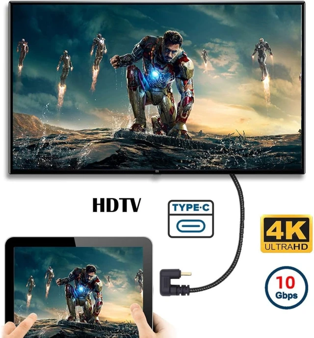 Alt view image 3 of 7 - chenyang USB 3.1 Gen 2 10Gbps USB C Male to Female 180 Degree U Shape Angled Fast Charging Data Video Transfer Extension Cable with Panel Mount Hole 0.3M