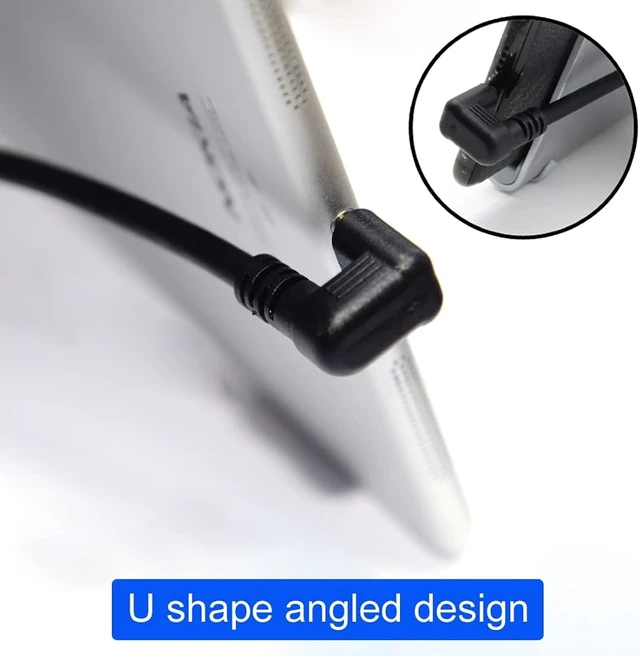 Alt view image 6 of 7 - chenyang USB 3.1 Gen 2 10Gbps USB C Male to Female 180 Degree U Shape Angled Fast Charging Data Video Transfer Extension Cable with Panel Mount Hole 0.3M