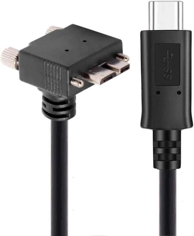 Alt view image 7 of 7 - chenyang USB C to Micro USB 3.0 Data Cable 90 Degree Right Angled with Screw Mount 5Gbps