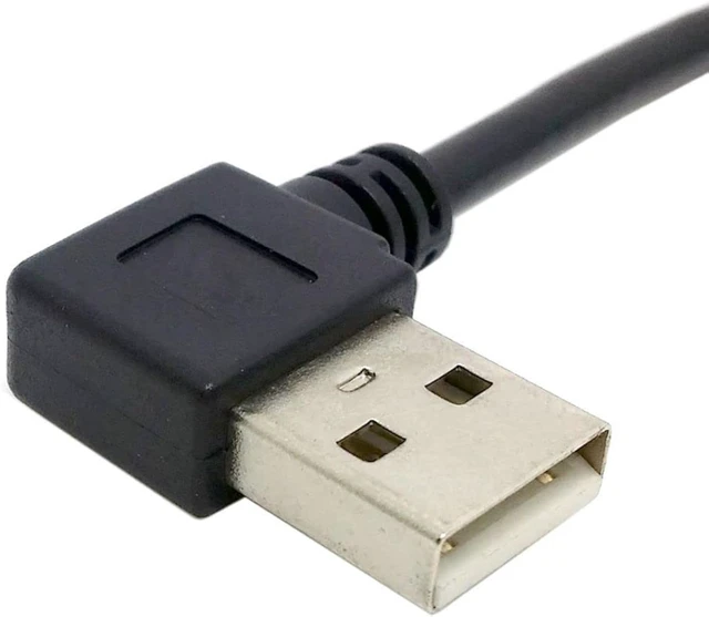 Alt view image 2 of 7 - chenyang USB 2.0 to Micro USB 5Pin 90 Degree Right Angled Data Charge Extension Cable 20cm