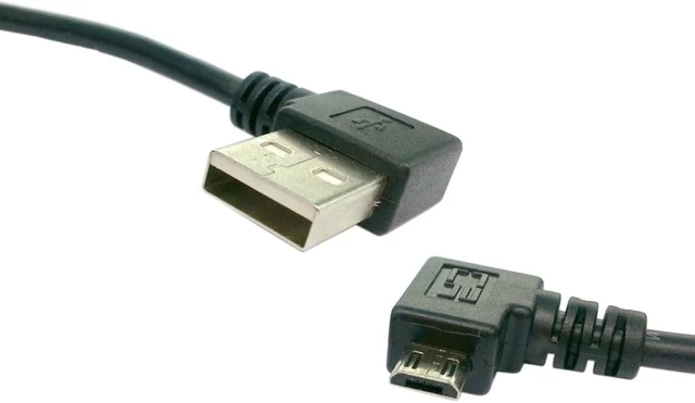 Alt view image 6 of 7 - chenyang USB 2.0 to Micro USB 5Pin 90 Degree Right Angled Data Charge Extension Cable 20cm